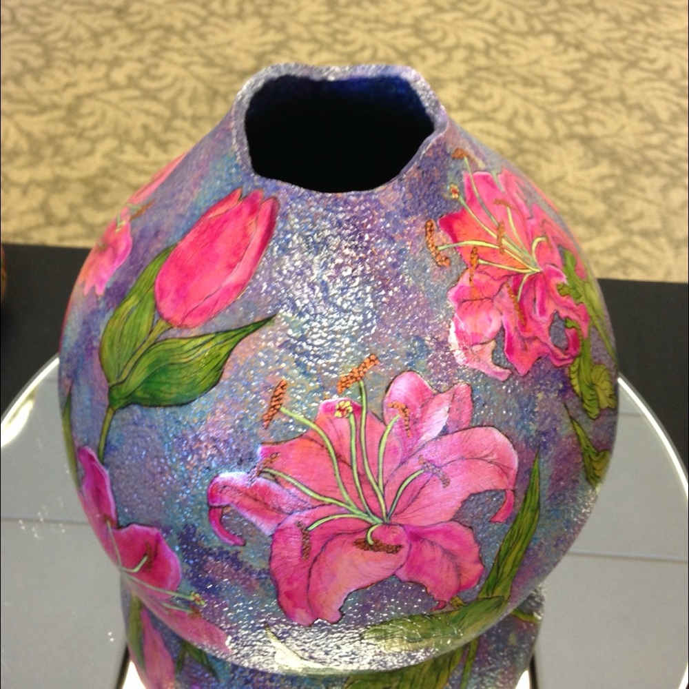 “StarGazer Lily Vase” Original Gourd Art Vessel / Vase Kristina Simkins ©2014 - Picture 17 of 17